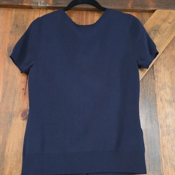 Easter Brunch Anne Taylor Loft Women's Navy Blue Sweater Full Snap Front XS - Picture 4 of 16